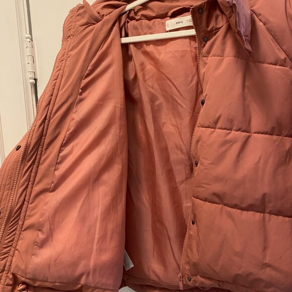 MANGO Dusty Pink Cropped Puffer Jacket Size 3XL - Picture 5 of 8